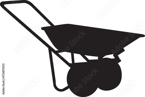 Silhouette Metal Wheelbarrow Vector Design