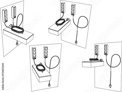 Wallpaper Mural vector sketch illustration silhouette design of plug for electrical plug   Torontodigital.ca
