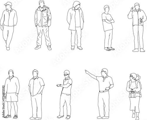 Wallpaper Mural vector sketch illustration silhouette design of various human activities with their work as a complement to the image   Torontodigital.ca