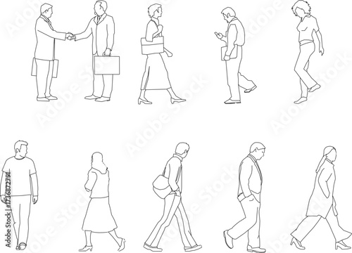 vector sketch illustration silhouette design of various human activities with their work as a complement to the image  