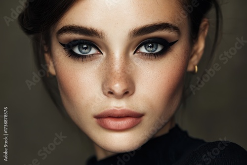 Close-up of a woman with st...