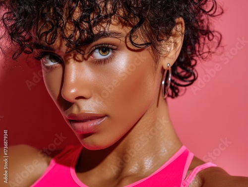 Close-up of a person with c...