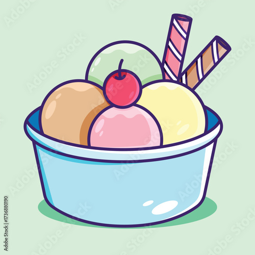 Illustration Mini Ice Cream