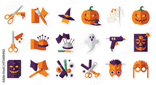 Halloween craft projects crafting halloween decorations with scissors glue gun sewing accessories for holiday-themed art  creative homemade decor