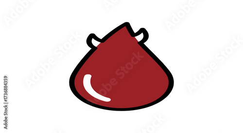 Pomegranate icon illustration a vibrant and stylized fruit emblem with bold outlines on a white background ideal for food blog or nutrition app.