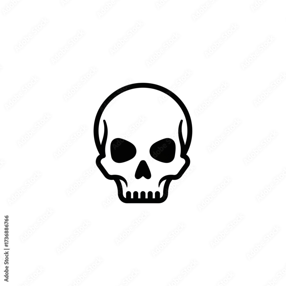 Fototapeta premium A minimalist vector skull icon designed in a flat style