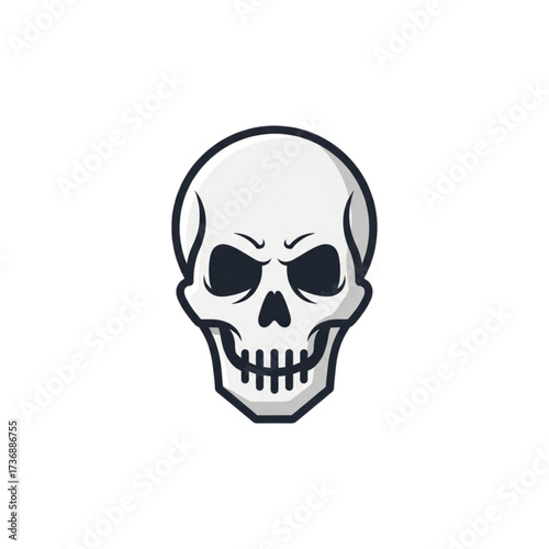 A minimalist vector skull icon designed in a flat style