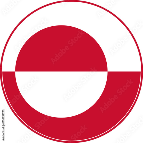 Free Download Greenland Circle Flag, Greenland Flag Icon - GFXLoad