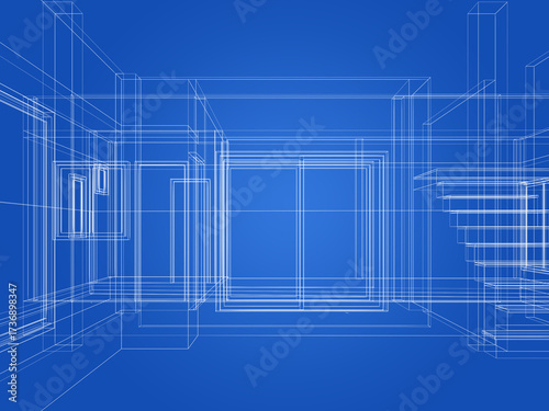 modern empty hall  interior design, 3d rendering