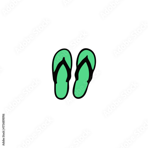 Pair of mint green flip-flops