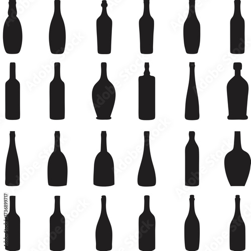 wine bottles vector illustration 100% vector file