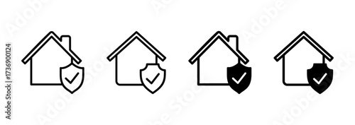 home insurance icon vector. home protection sign and symbol