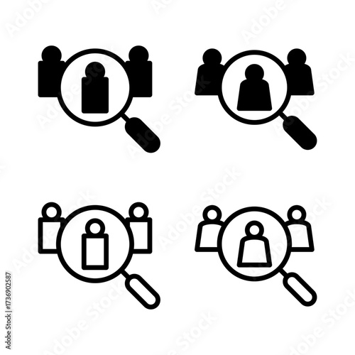 Hiring icon vector illustration. Search job vacancy sign and symbol. Human resources concept. Recruitment