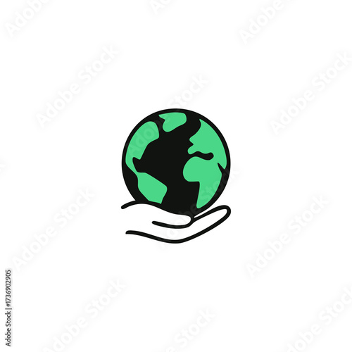 Hand holding the Earth