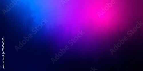 Abstract dark gradient banner with blue, magenta, pink, purple, and black grainy texture, template, overlay