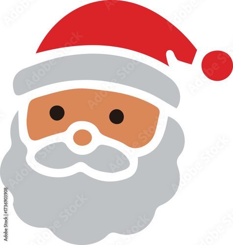 シンプルでかわいいサンタクロースのアイコン
Simple and cute Santa Claus icon
