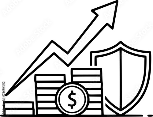 Mutual funds icon design illustration. icon concept in flat
