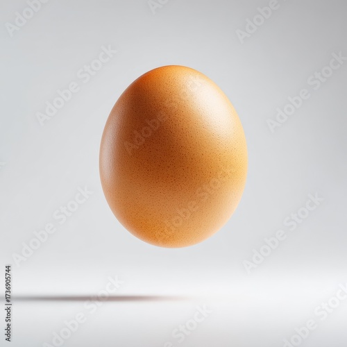 Wallpaper Mural An isolated, perfect brown egg, hovering above a gray backdrop with soft shadows Torontodigital.ca