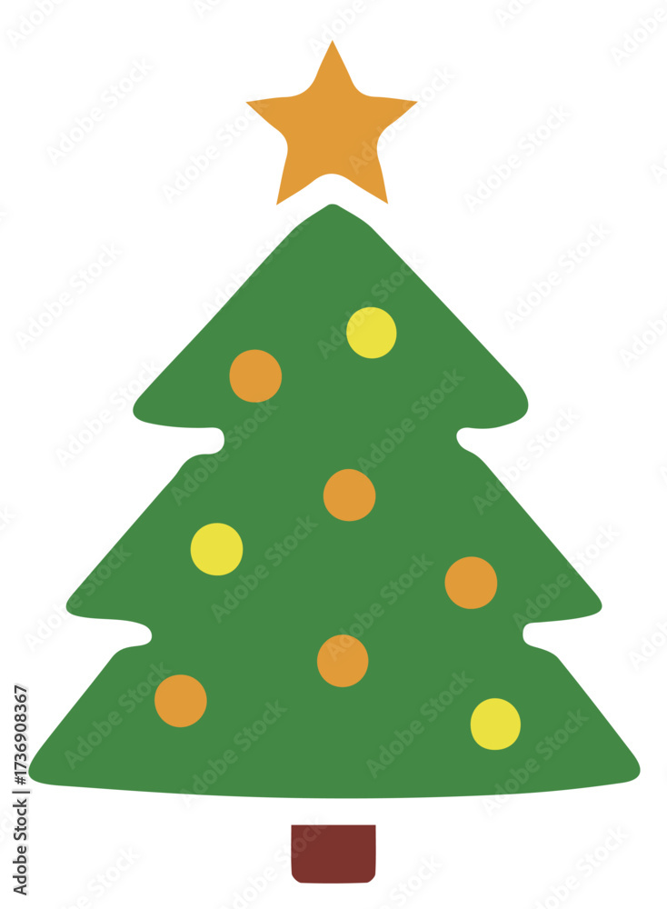 Fototapeta premium シンプルでかわいいクリスマスツリーのアイコン Simple and cute Christmas tree icon