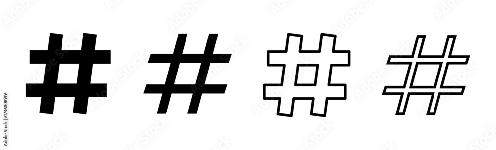 Obraz premium Hashtag icon set. hashtag symbol