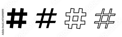 Hashtag icon set. hashtag symbol
