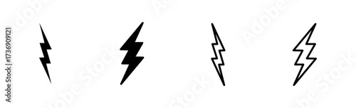 Lightning icon set. electric icon vector. power icon. energy sign