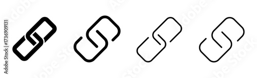 Link icon set. Hyperlink chain symbol.