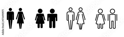 Man and woman icon set. male and female symbol