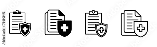 Medical insurance icon set. health insurance icon
