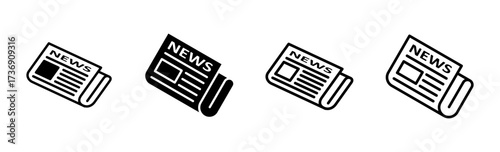 Newspaper icon set. news paper vector sign