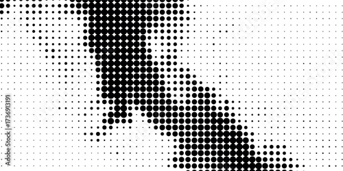 Abstract black halftone dot pattern forming a bold textured background. Perfect for modern design, abstract art, digital graphics, and minimal style projects.