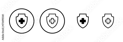 Health insurance icon logo design. Insurance health document sign and symbol