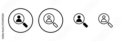Hiring icon logo design. Search job vacancy sign and symbol. Human resources concept. Recruitment