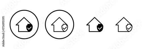 home insurance icon logo design. home protection sign and symbol