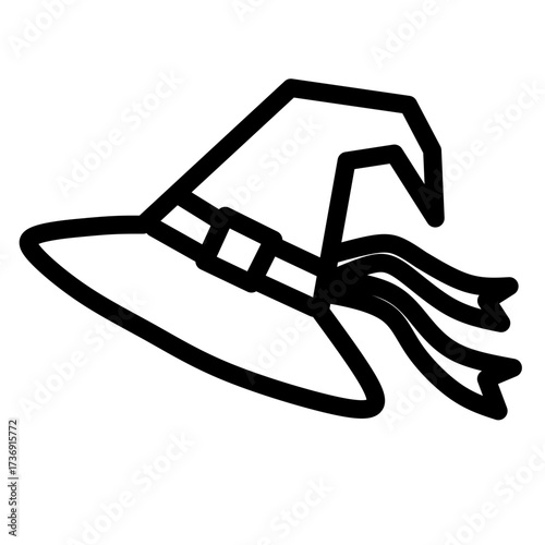 Hallowen line art collection (witch hat)