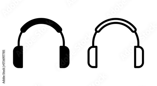 Headphone icon symbol for apps and websites. Headvector sign and symbol