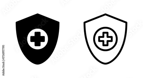 Health insurance icon symbol for apps and websites. Insurance health document sign and symbol