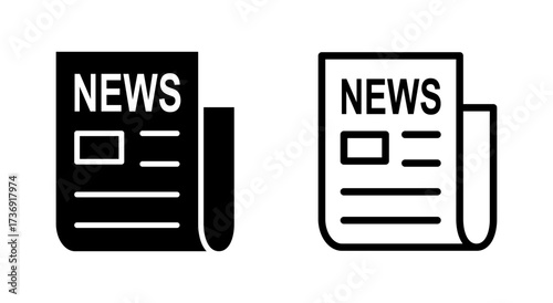 Newspaper icon symbol for apps and websites. news paper sign and symbol