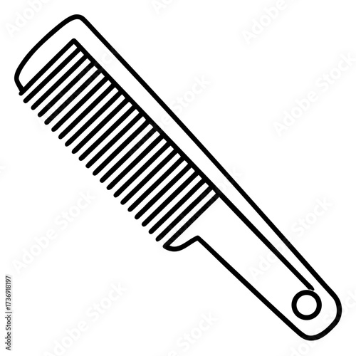Minimalist Comb Line Art Vector on White Background