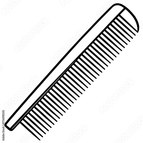 Minimalist Comb Line Art Vector on White Background