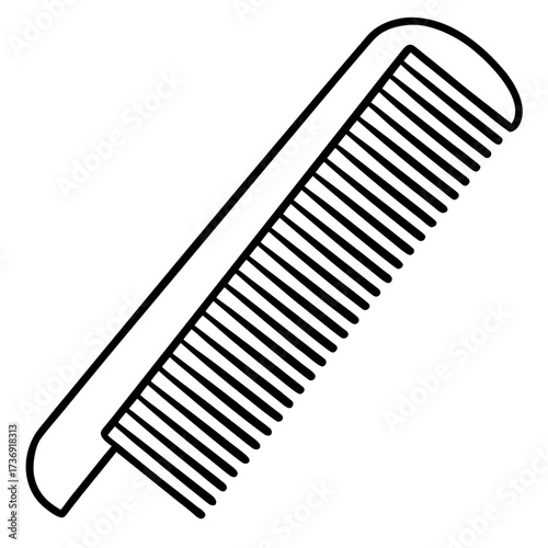 Minimalist Comb Line Art Vector on White Background
