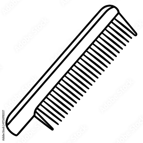 Minimalist Comb Line Art Vector on White Background