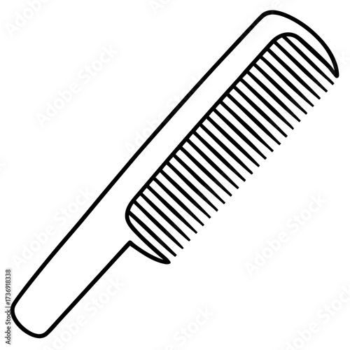 Minimalist Comb Line Art Vector on White Background