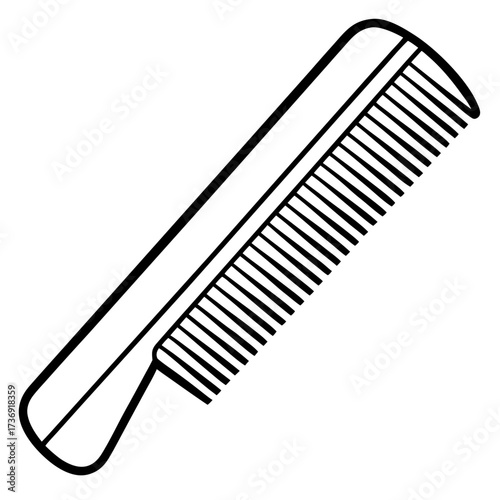 Minimalist Comb Line Art Vector on White Background