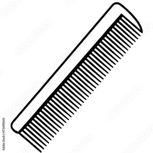Minimalist Comb Line Art Vector on White Background