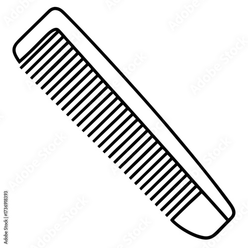 Minimalist Comb Line Art Vector on White Background