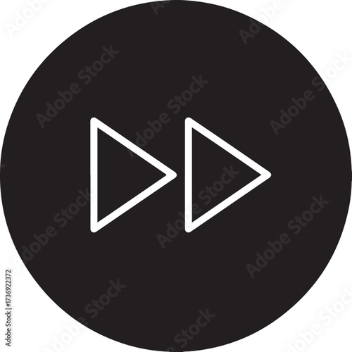 Fast Forward Symbol in a Black Circle play media