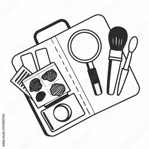 Fingerprint Analysis Kit Vector Illustration | Forensic Investigation Tools Icon
