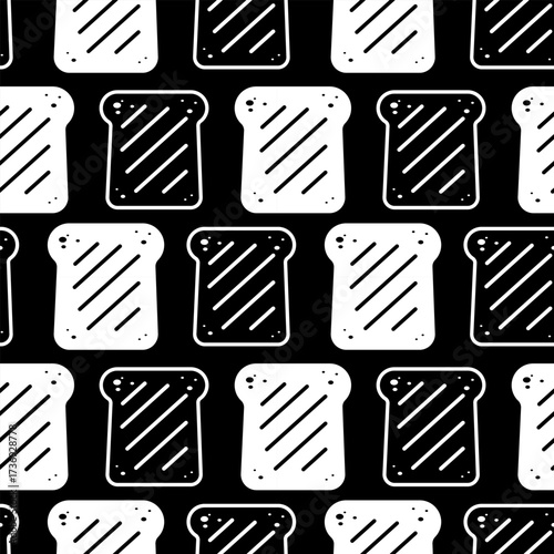 Bread Slice seamless pattern background. doodle bread slice pattern background. toasted bread pattern background. 