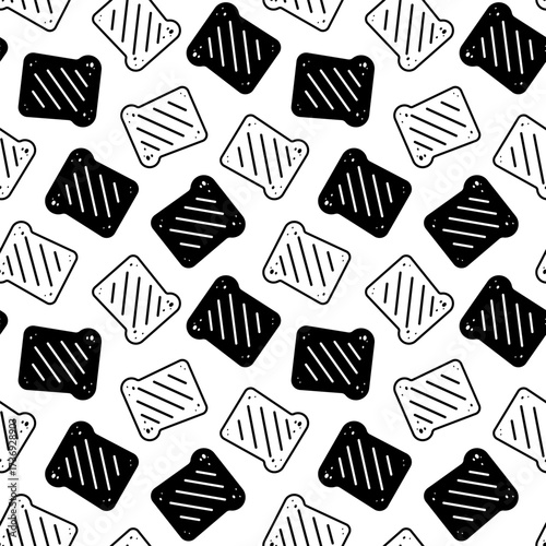 Bread Slice seamless pattern background. doodle bread slice pattern background. toasted bread pattern background. 